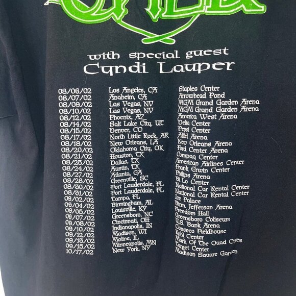 Cher Womens Tee Shirt Size Large Black Live In Concert 2002 Tour Dates Mexico - Picture 5 of 10